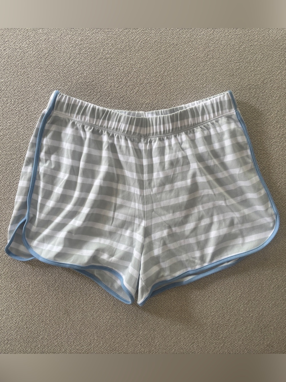 Lake Pajama Shorts Grey Striped Blue Accent Size XS